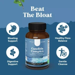 Candida Complex Supplement - Gut Health & Flora Balance Multi-System Cleanse - 90 Capsules