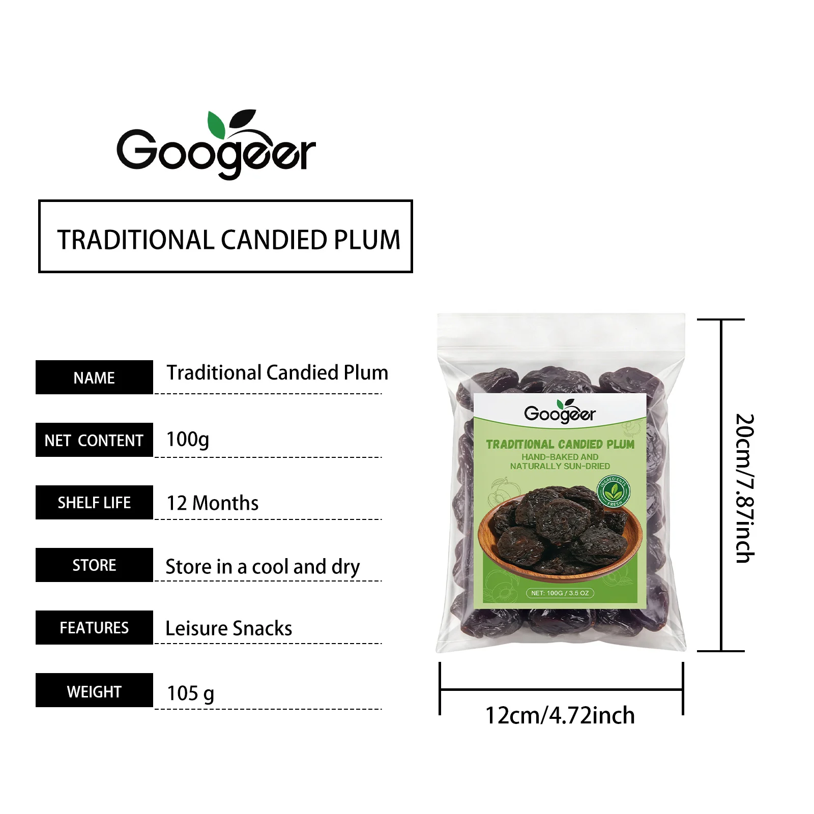 Candied Plums Traditional Sweet and Sour Snack 100g 8 candied plums traditional sweet sour snack 100g goo 6bu5n5xx desc 1