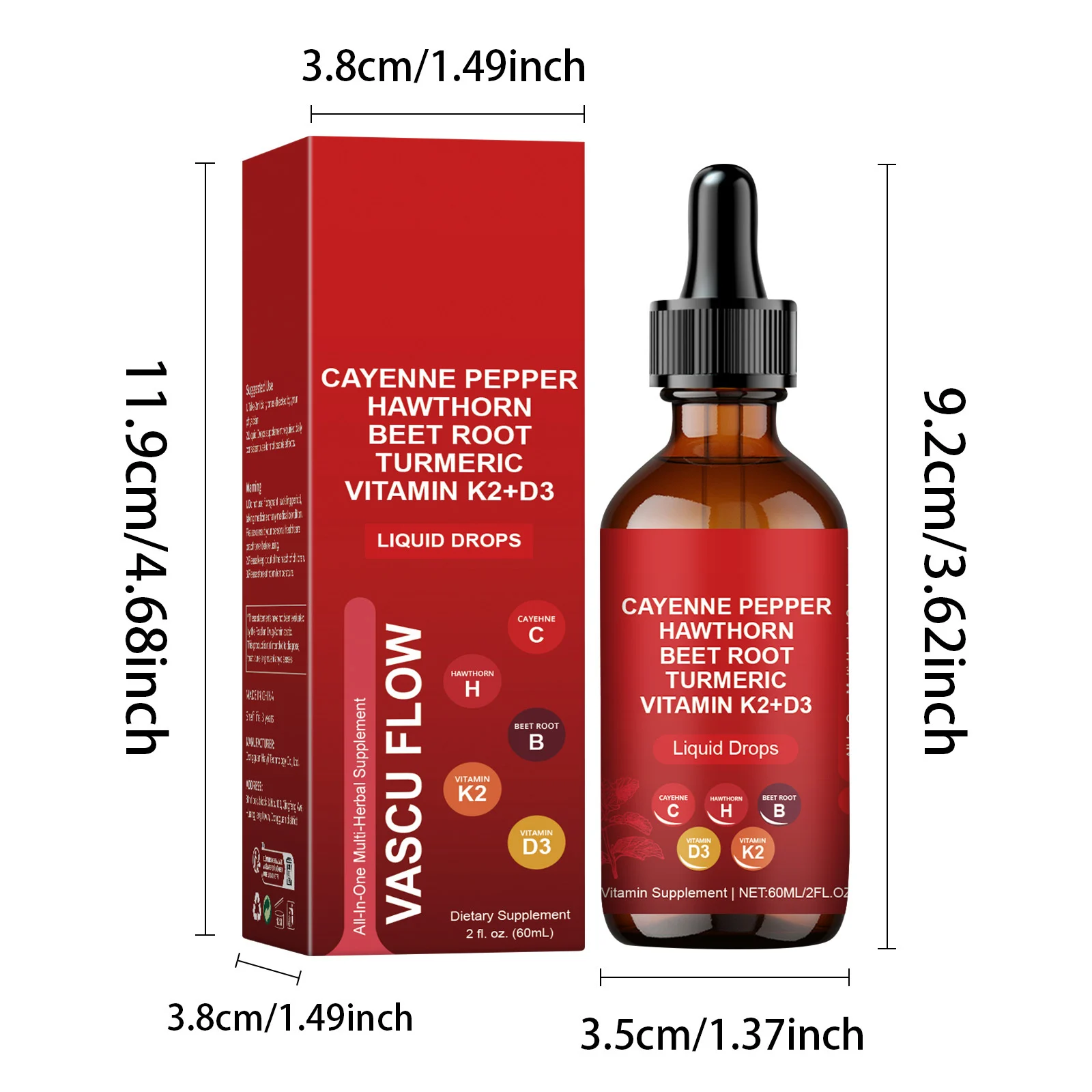 Cayenne Pepper Body Drops 60ml All-In-One Liquid Supplement for Energy & Recovery 6 cayenne pepper body drops 60ml liquid supplement goo dnwvh8mn desc 1