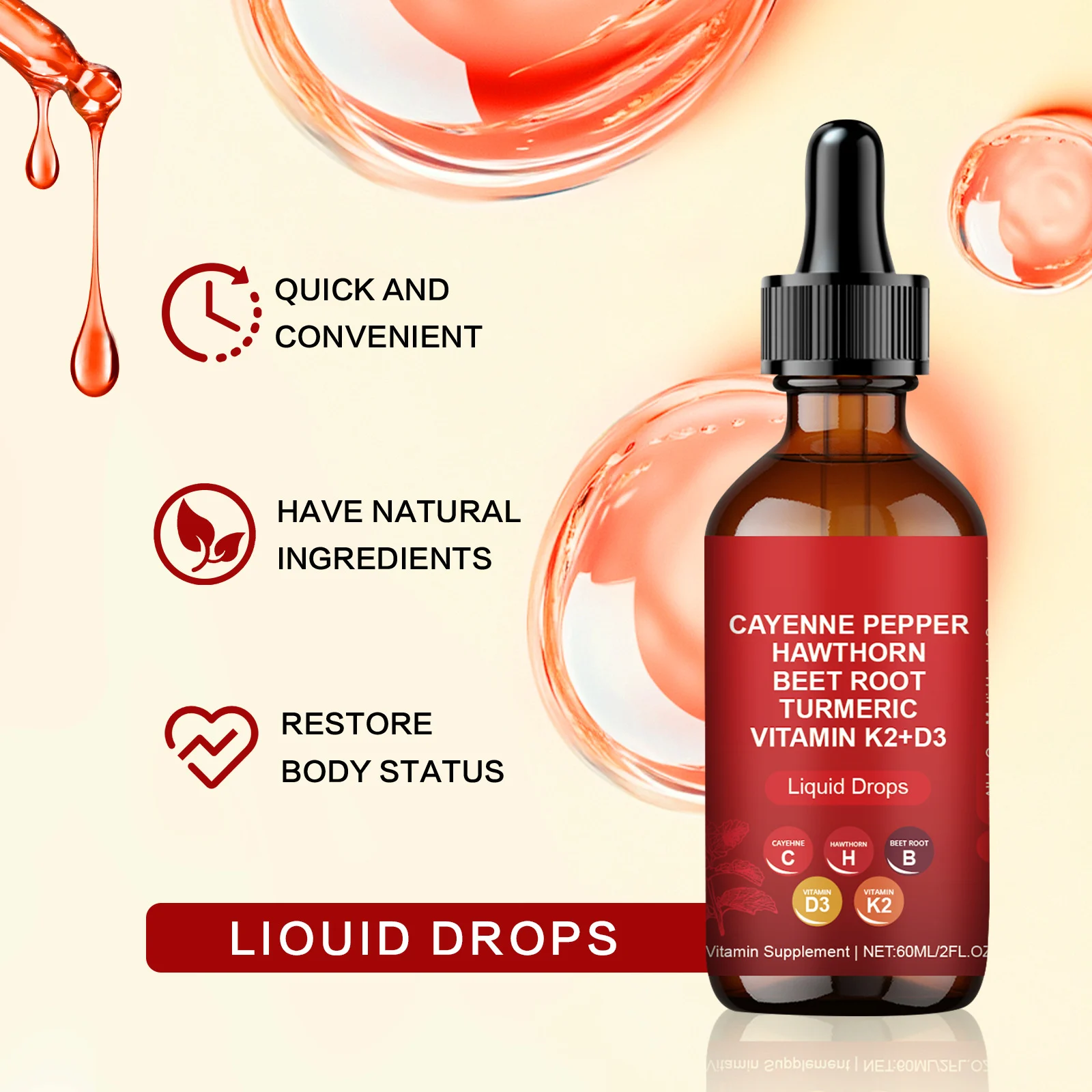 Cayenne Pepper Body Drops 60ml All-In-One Liquid Supplement for Energy & Recovery 13 cayenne pepper body drops 60ml liquid supplement goo dnwvh8mn desc 8