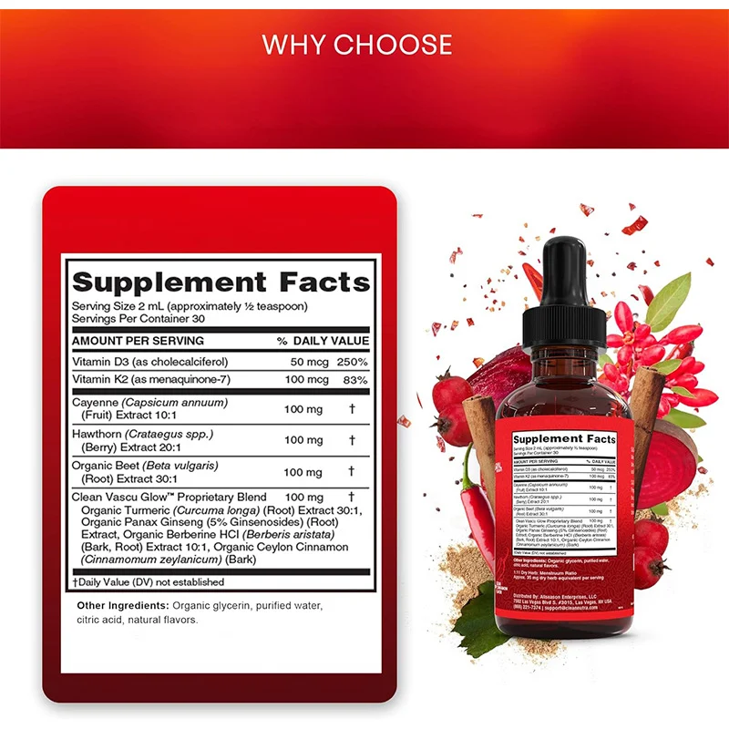 Beetroot Drops Supplement for Heart Health & Circulation Support with Hawthorn and Vitamin D3 K2 - 60ml 2 Beetroot Drops Hawthorn Supplement Goo 3umb7cr8 2