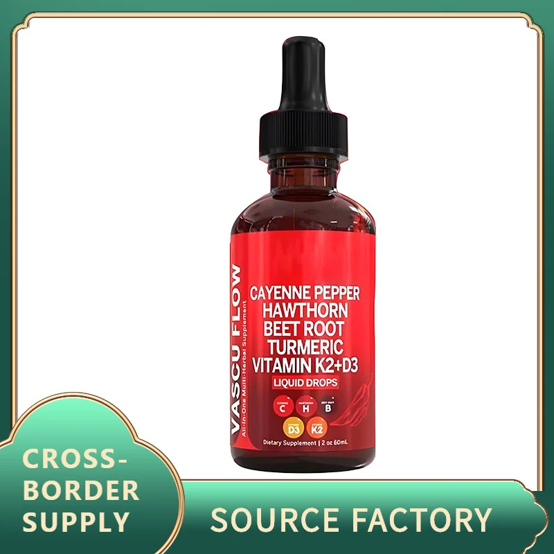 Cayenne Pepper Liquid Drops with Hawthorn, Beetroot, Turmeric, Vitamin D3 & K2