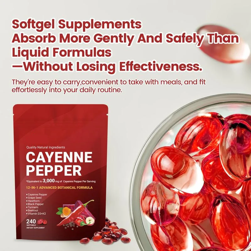 Cayenne Pepper Softgels 12-in-1 Advanced Botanical Formula with Beetroot & Vitamin D3+K2 7 cayenne pepper softgels 12 in 1 advanced botanical formula beetroot vitamin d3 k2 goo 28vb5qcz desc 2