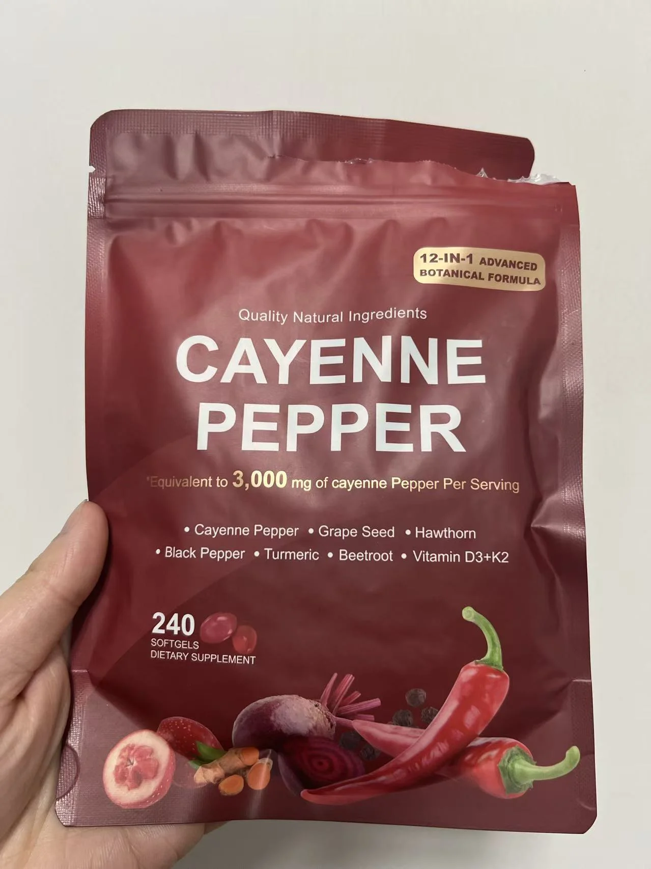 Cayenne Pepper Softgels 12-in-1 Advanced Botanical Formula with Beetroot & Vitamin D3+K2 10 cayenne pepper softgels 12 in 1 advanced botanical formula beetroot vitamin d3 k2 goo 28vb5qcz desc 5