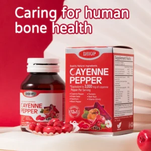 Cayenne Pepper Softgels for Circulation & Bone Health with Turmeric and Vitamin D3+K2 (3000mg Equivalent, 60 Count)