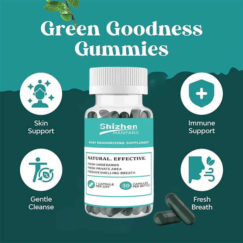 Chlorophyll Capsules for Body Deodorizing and Internal Detox 30ct