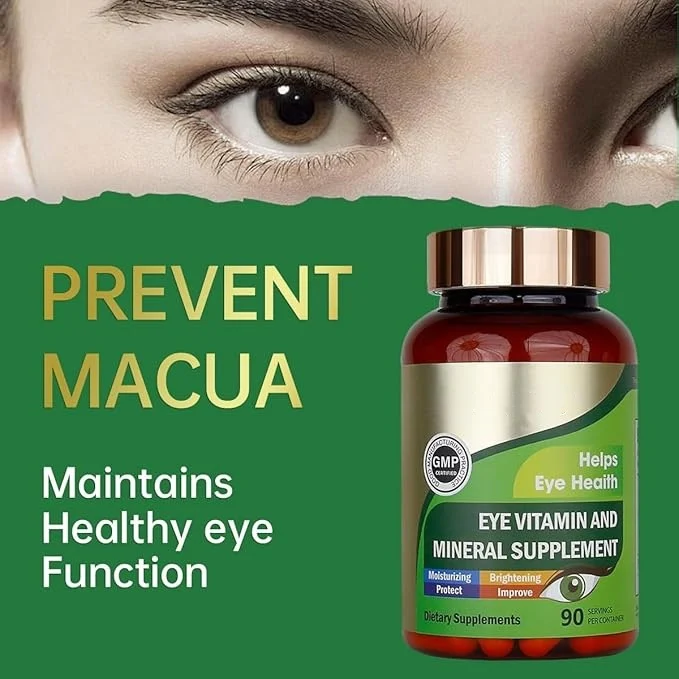 Natural Lutein Eye Protection Capsules with Vitamin C and Zeaxanthin for Blue Light Protection and Vision Support