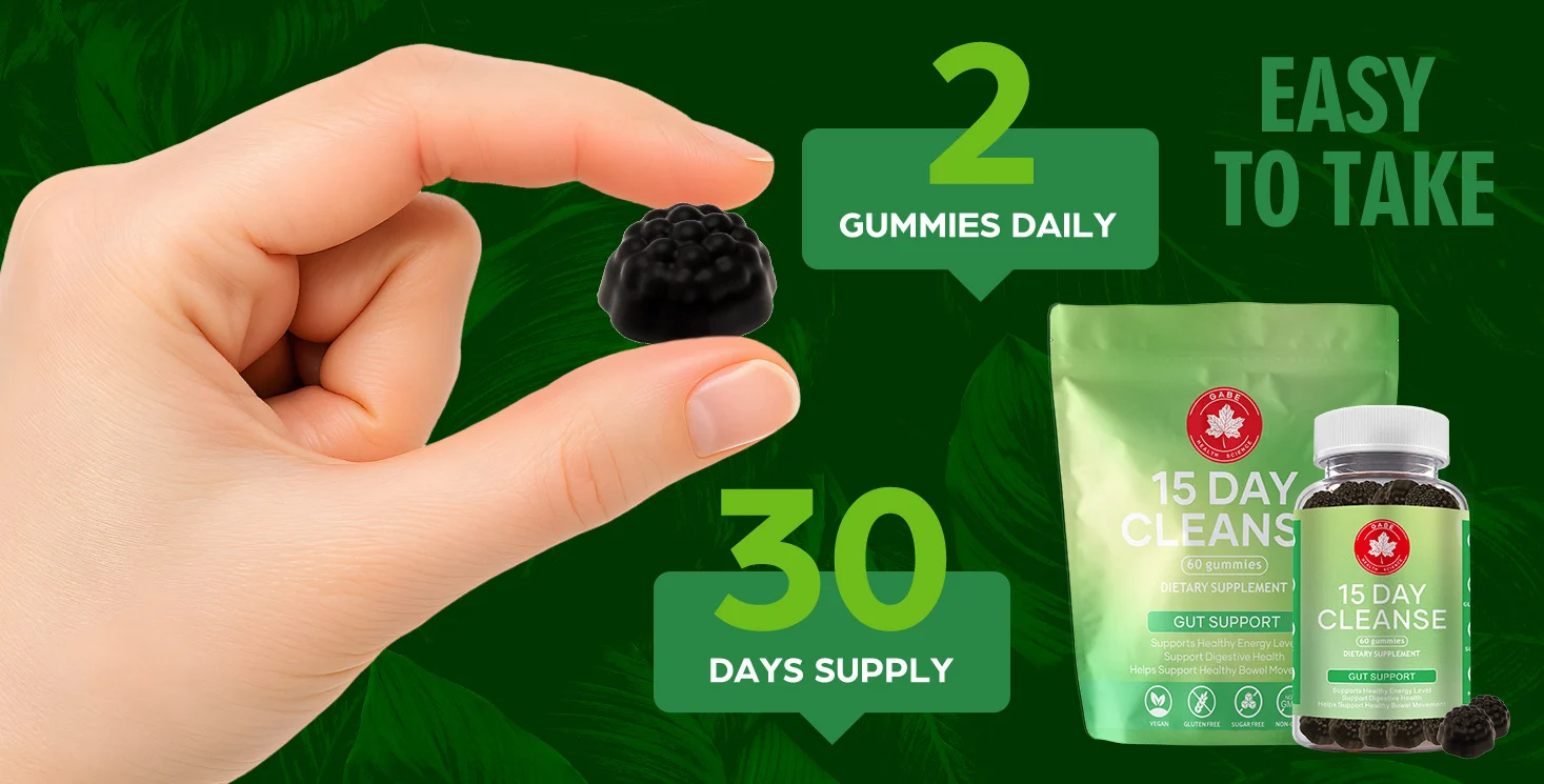 Cleanse Gummies for 15-Day Gut Detox and Digestive Health Support, 60 Count Vegan Sugar-Free Supplements 6 cleanse gummies 15 day gut detox goo h2ynha2j desc 1