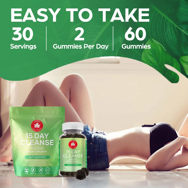 Cleanse Gummies for 15-Day Gut Detox and Digestive Health Support, 60 Count Vegan Sugar-Free Supplements 15 cleanse gummies 15 day gut detox goo h2ynha2j desc 10