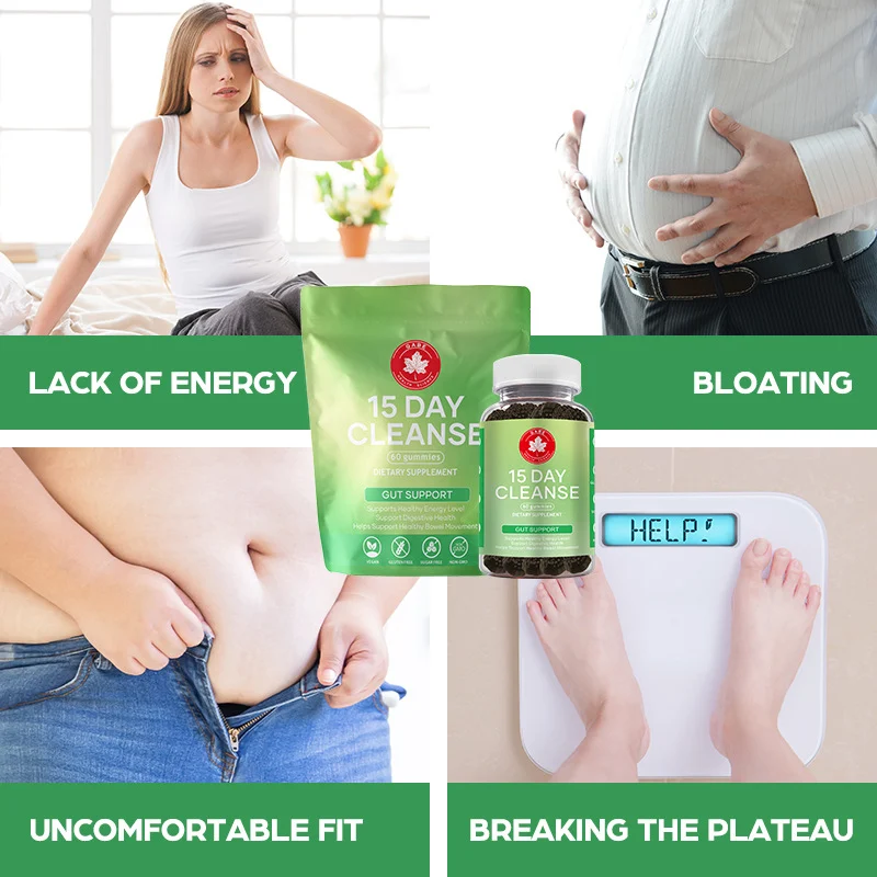 Cleanse Gummies for 15-Day Gut Detox and Digestive Health Support, 60 Count Vegan Sugar-Free Supplements 16 cleanse gummies 15 day gut detox goo h2ynha2j desc 11