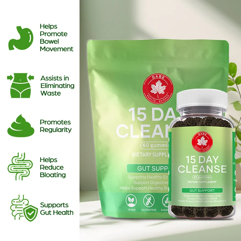 Cleanse Gummies for 15-Day Gut Detox and Digestive Health Support, 60 Count Vegan Sugar-Free Supplements 14 cleanse gummies 15 day gut detox goo h2ynha2j desc 9