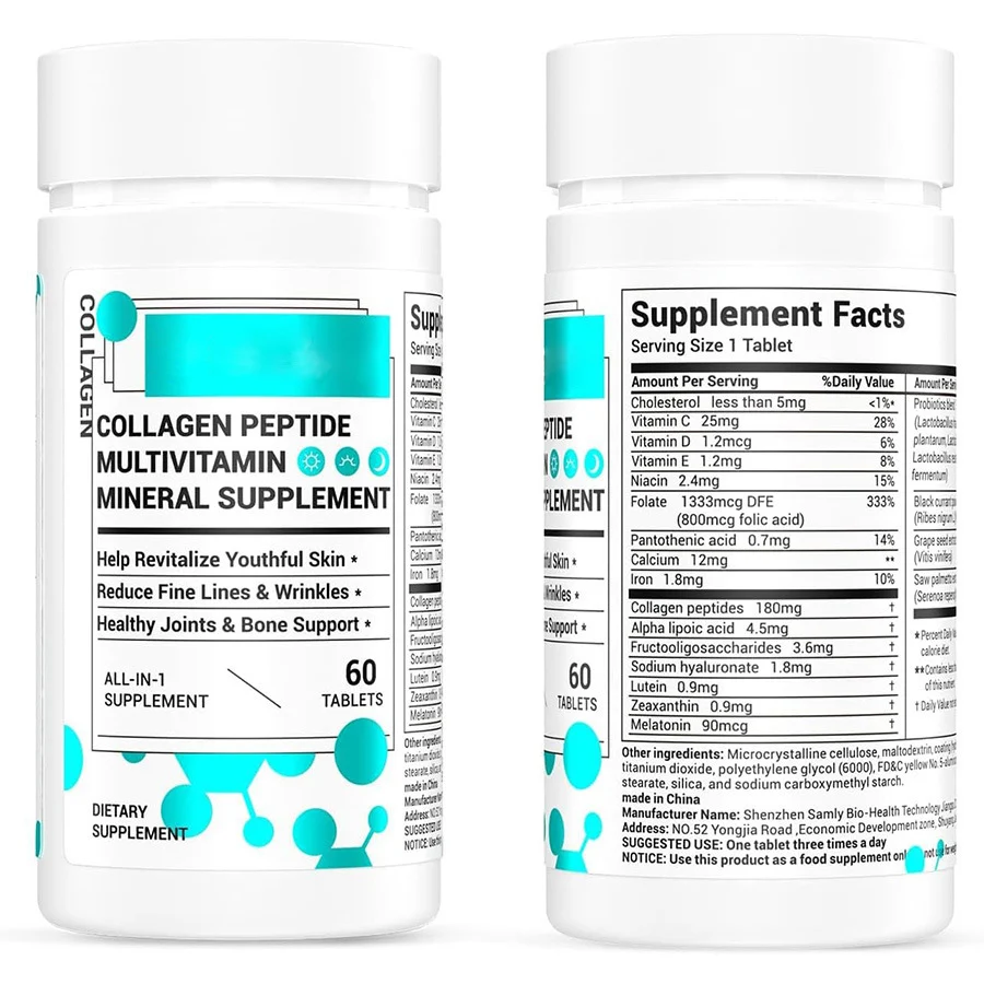 Collagen Peptide Multivitamin Capsules for Skin Revitalization & Joint Support