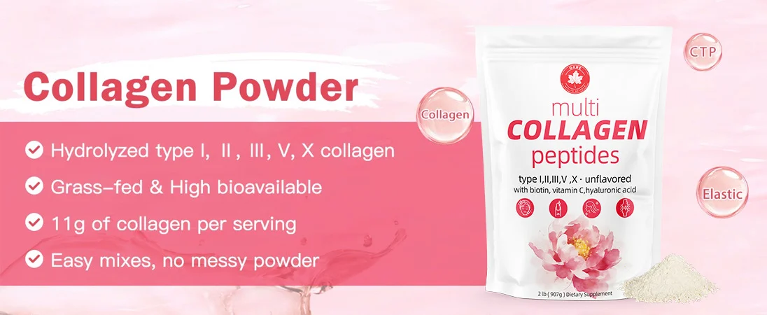Collagen Peptides Powder with Biotin and Vitamin C 2lb Dietary Supplement 7 collagen peptides powder biotin vitamin c unflavored goo 33k42p3f desc 2