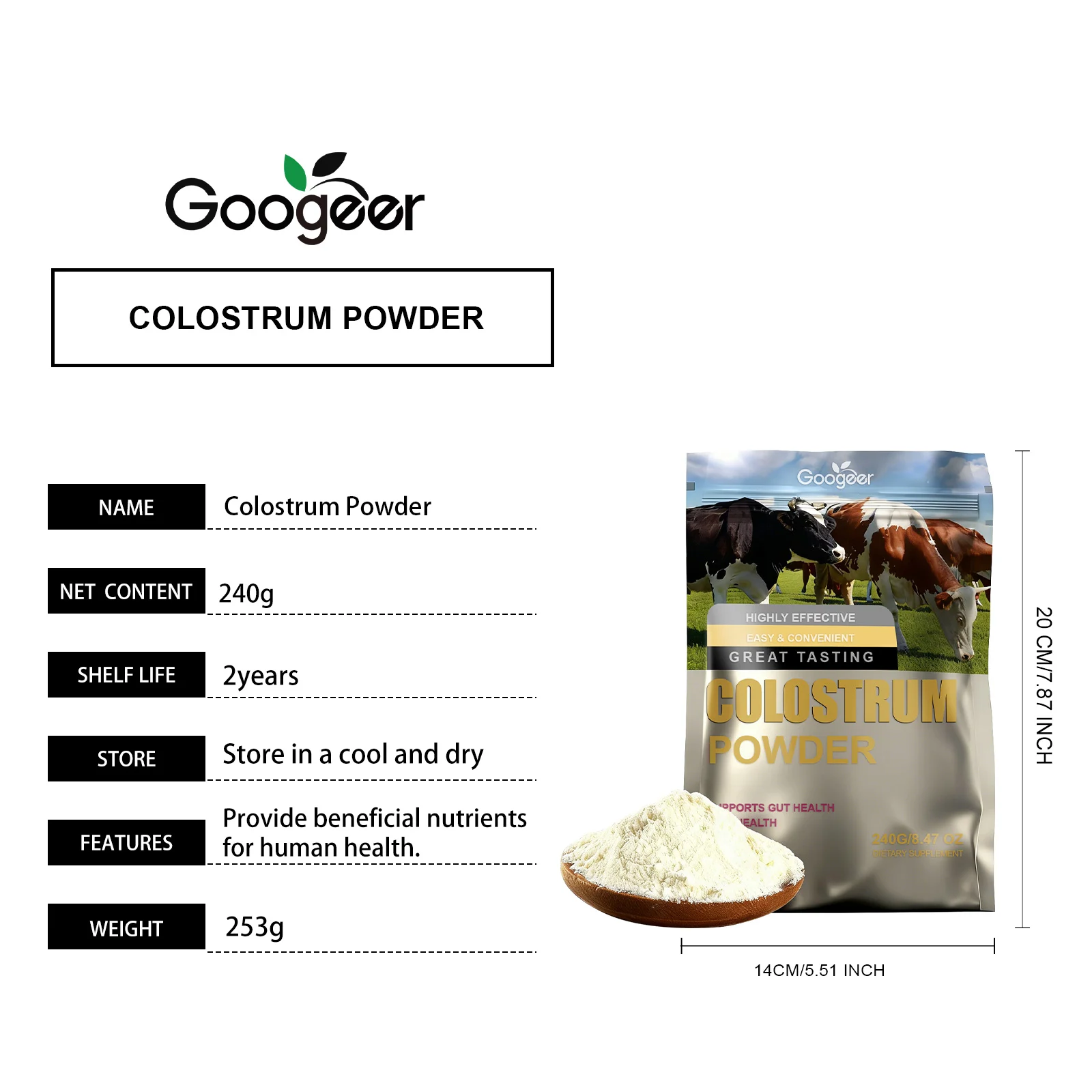 Colostrum Powder Supplement 240g for Immune Support and Gut Health 7 colostrum powder supplement 240g goo 99hana64 desc 1