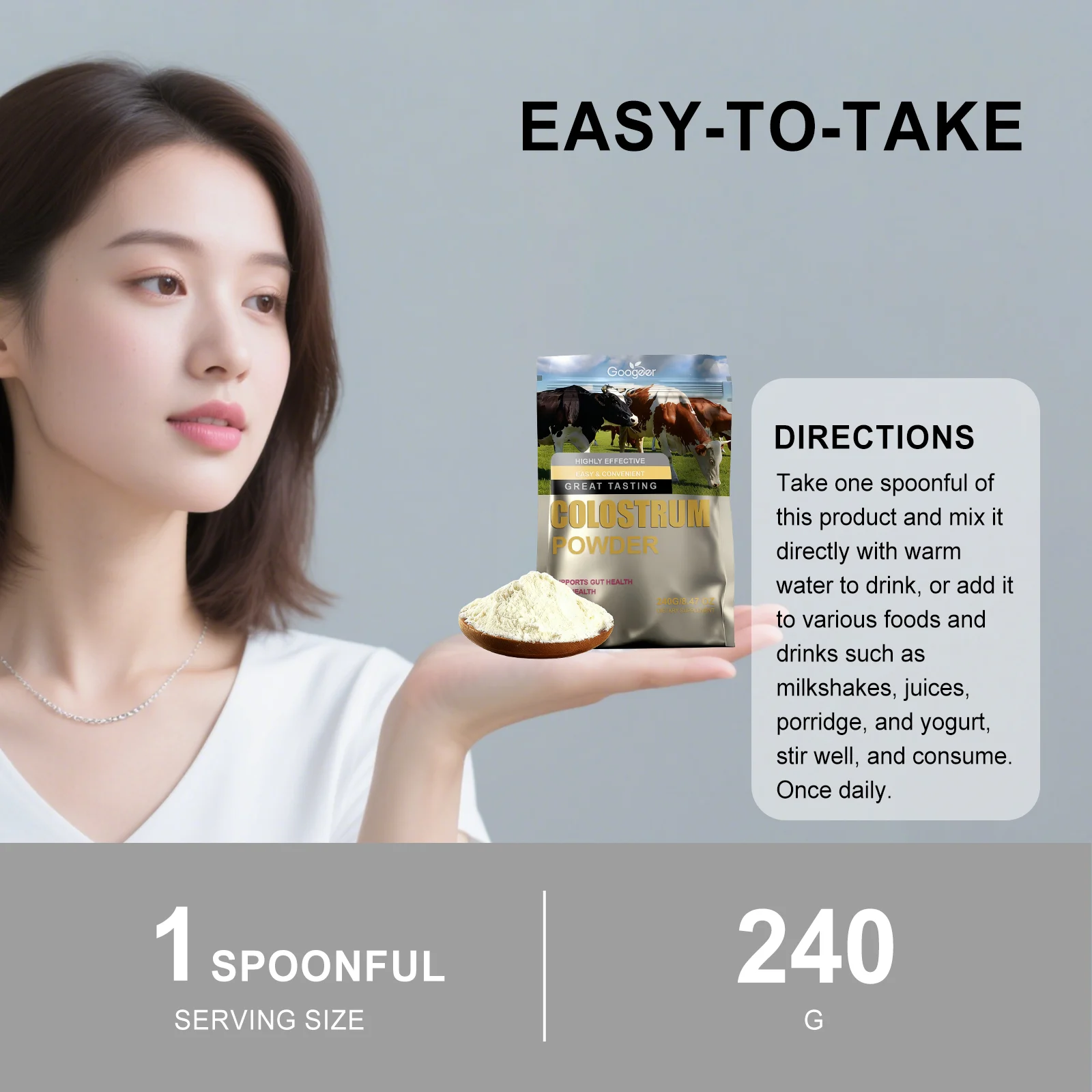 Colostrum Powder Supplement 240g for Immune Support and Gut Health 8 colostrum powder supplement 240g goo 99hana64 desc 2