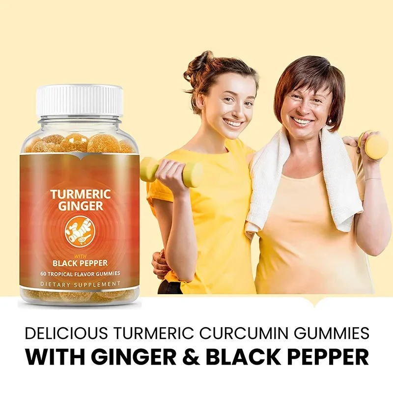 Curcumin Gummies Turmeric Ginger Black Pepper Supplement 60 Tropical Flavor Chews 7 curcumin turmeric ginger gummies 60 chews goo 47gxqds2 desc 3