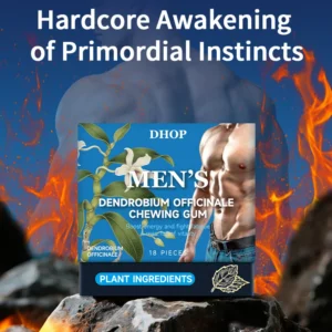 Dendrobium Officinale Chewing Gum for Men Vitality and Energy Support DHOP Functional Gum (18 Pieces)