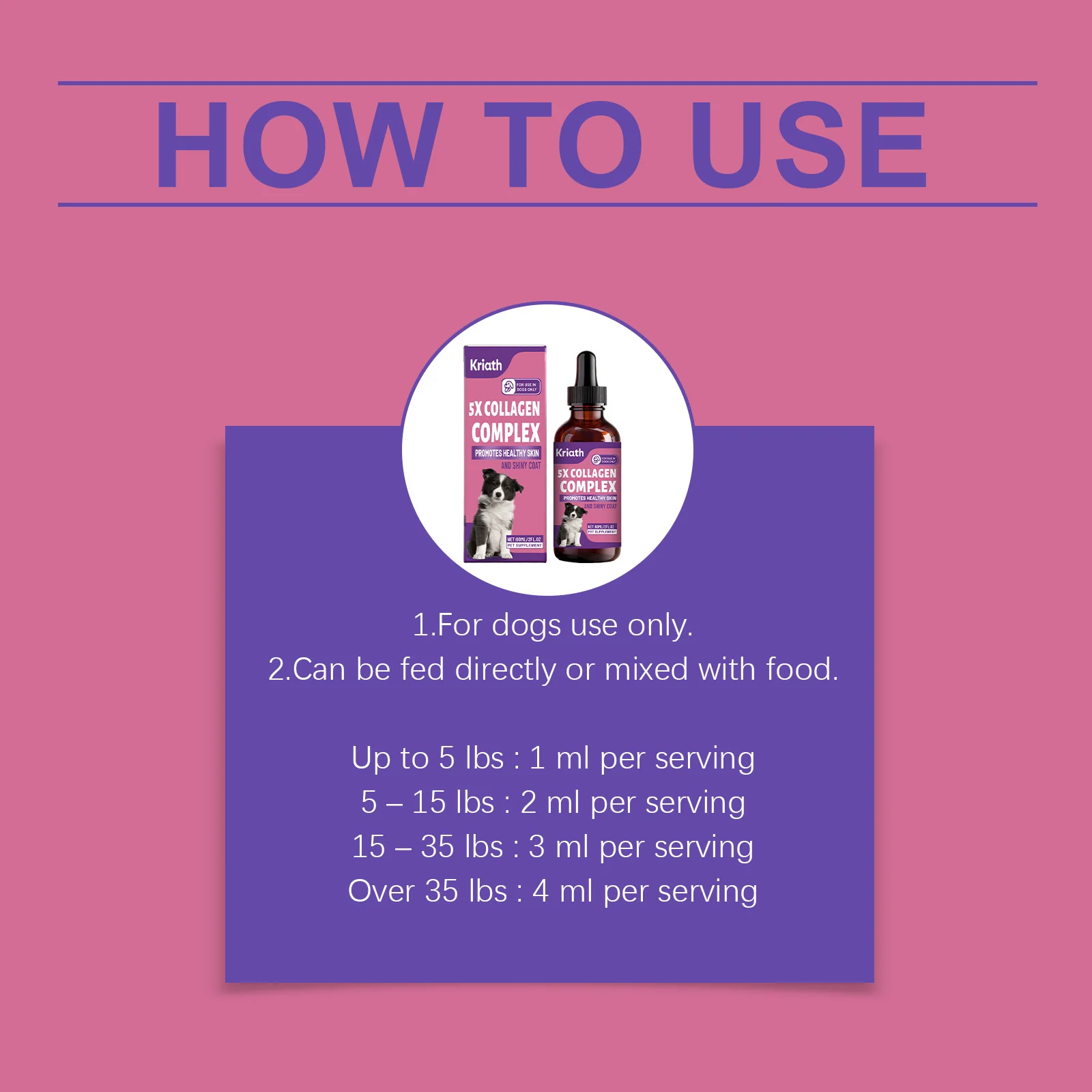 Kriath Dog Collagen Drops for Joint Care, Healthy Skin & Shiny Coat 9 dog collagen liquid drops goo u2d6ddyj desc 4
