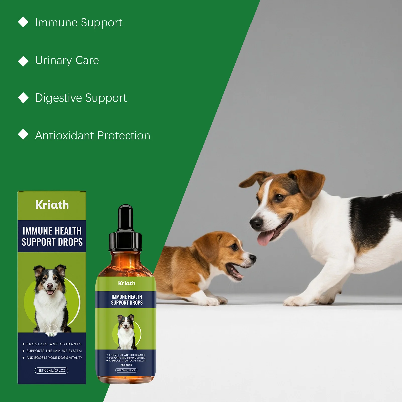 Kriath Immune Health Support Drops for Dogs with Olive Leaf & Echinacea Extract 16 dog immune health support drops goo v9h44bet desc 12