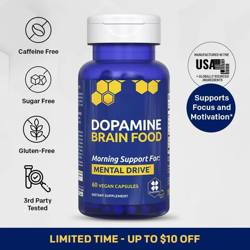 Dopamine Brain Food Supplement for Mental Drive and Focus - 60 Vegan Capsules 9 dopamine brain food mental drive supplement goo pzatkdr7 desc 2