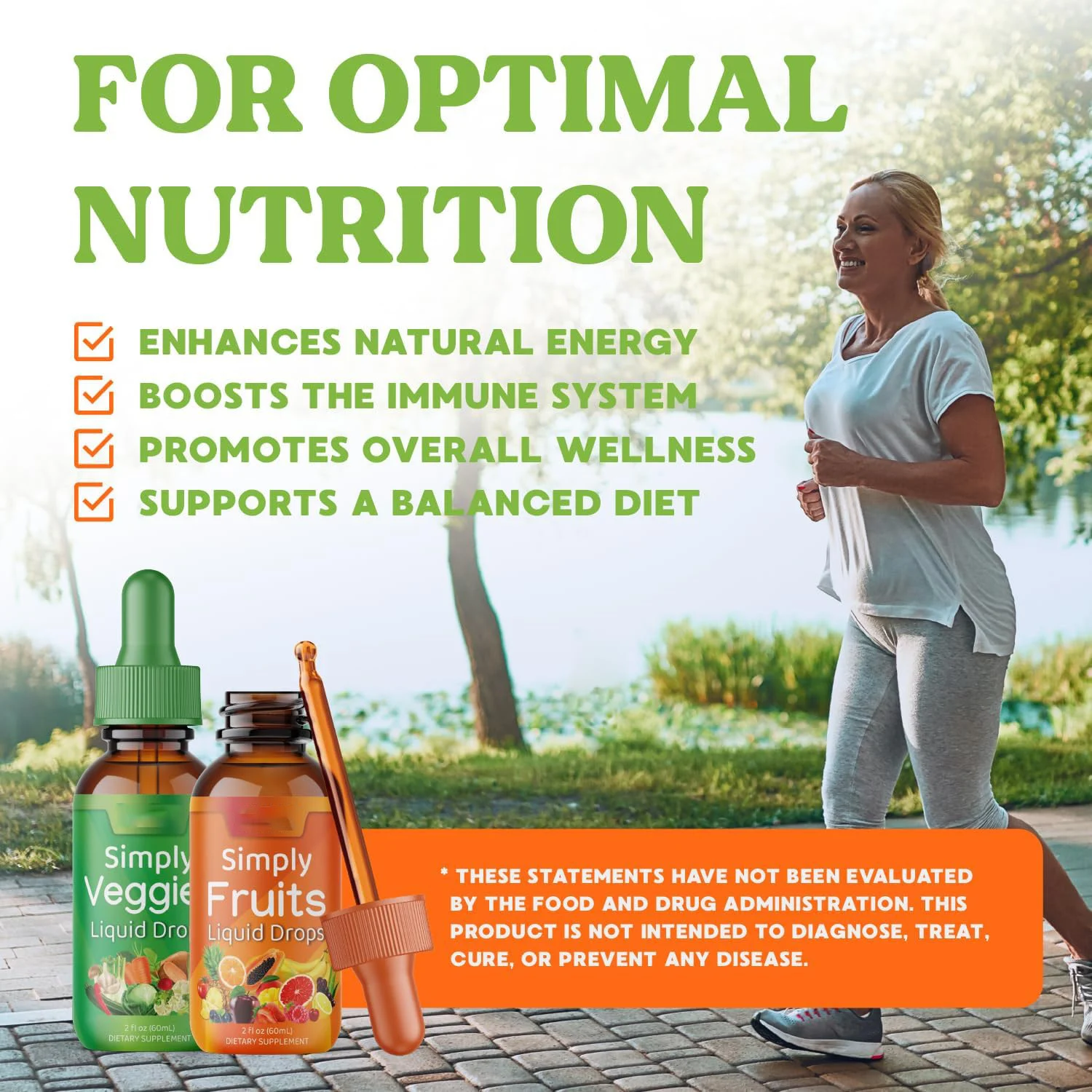 Fruit and Vegetable Liquid Drops Supplement for Immune Support & Energy - 66+ Superfoods Blend - 2 fl oz (60mL) 6 fruit and vegetable liquid drops supplement goo kuhqadck desc 4
