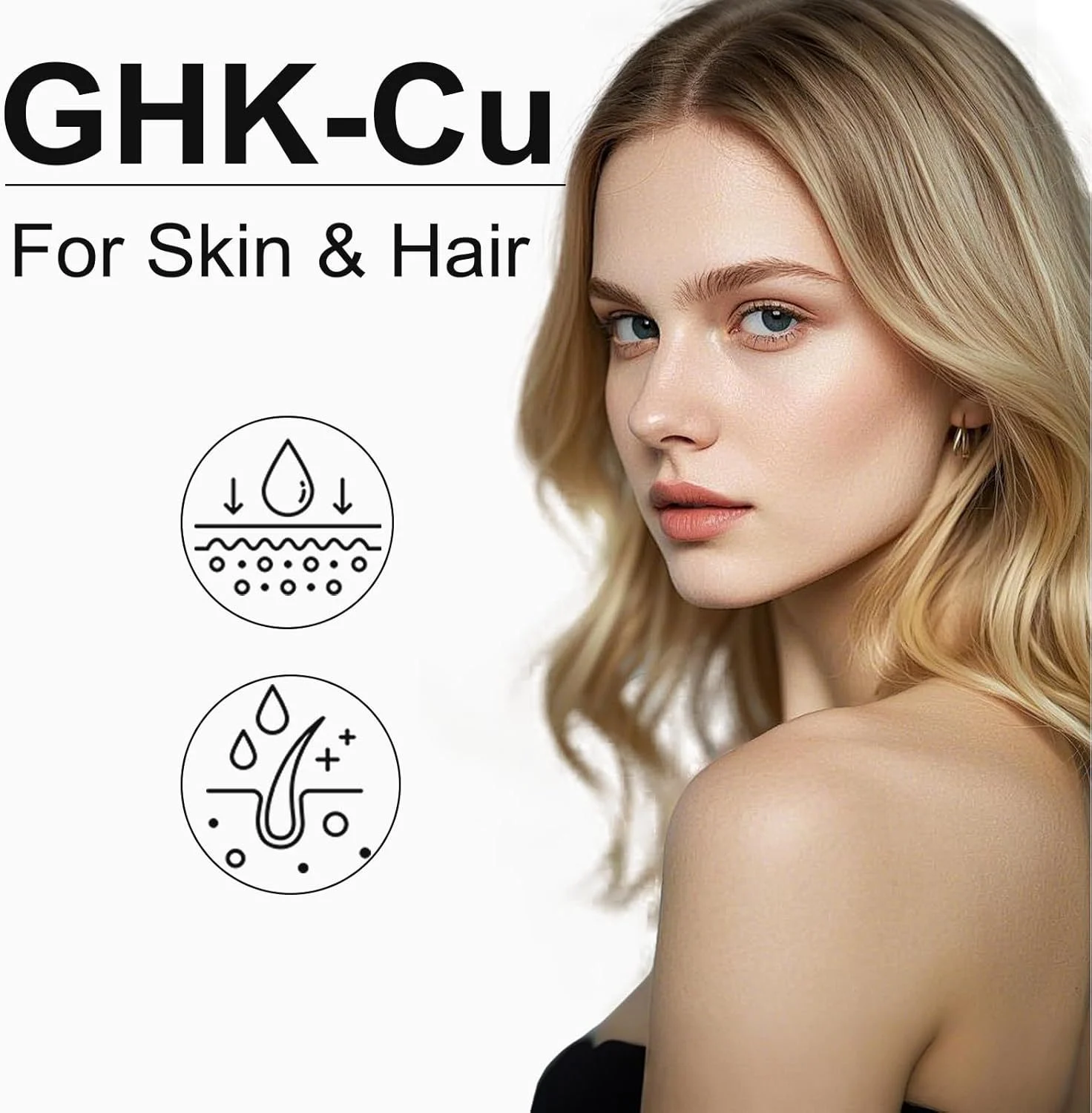 GHK-Cu Copper Peptide Capsules for Skin and Hair Care - 90 Count High Potency Supplement 5 ghk cu copper peptide capsules skin hair care goo c4kneqee desc 2