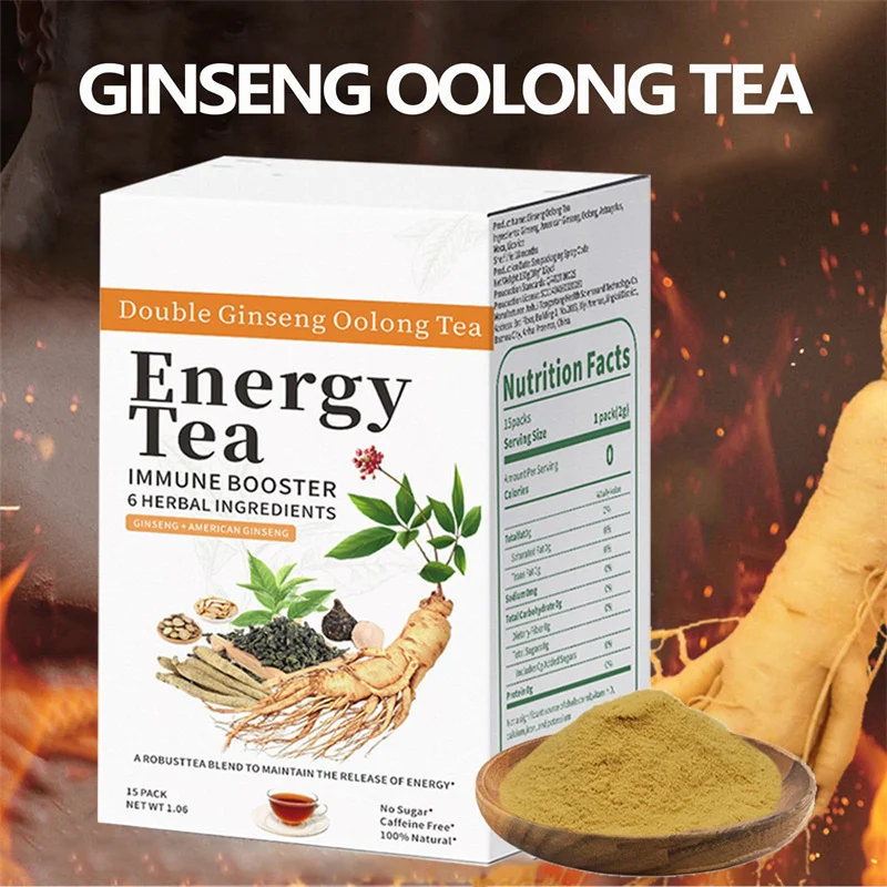Ginseng Energy Tea Immune Booster Sugar-Free Caffeine-Free Replenish Focus Endurance 12 ginseng energy tea immune booster sugar free caffeine free goo 7bsq5whv desc 6