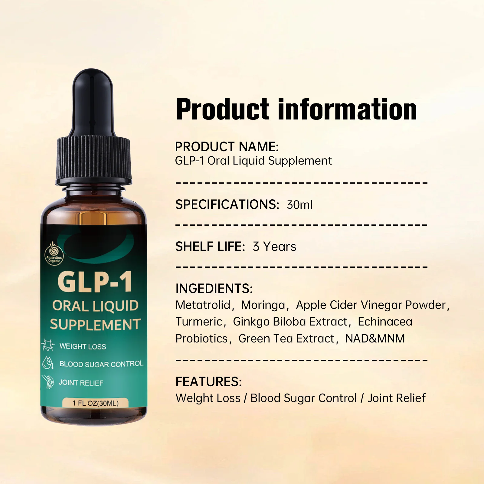 GLP-1 Oral Liquid Supplement for Weight Loss & Blood Sugar Control 30ml 7 glp1 oral liquid supplement weight loss blood sugar control goo 9pj8kj9b desc 1