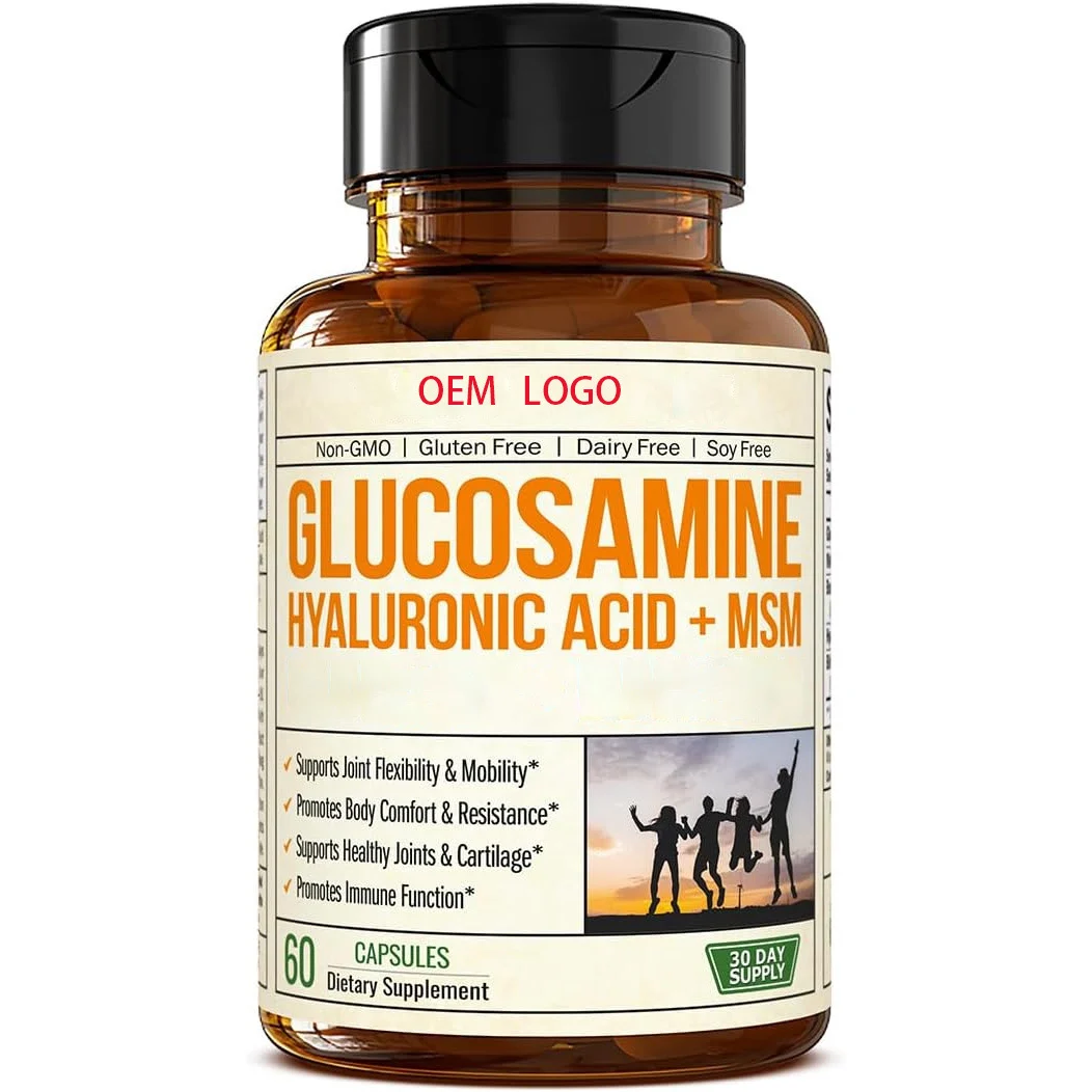 Glucosamine MSM Hyaluronic Acid Capsules for Joint Support and Flexibility - 60 Count