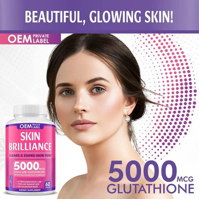 Glutathione Skin Whitening Capsules 5000mcg - Dark Spot Remover Supplement