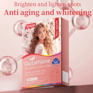 Glutathione Softgels Deep Whitening and Anti-Aging Capsules with Niacinamide 30 Count