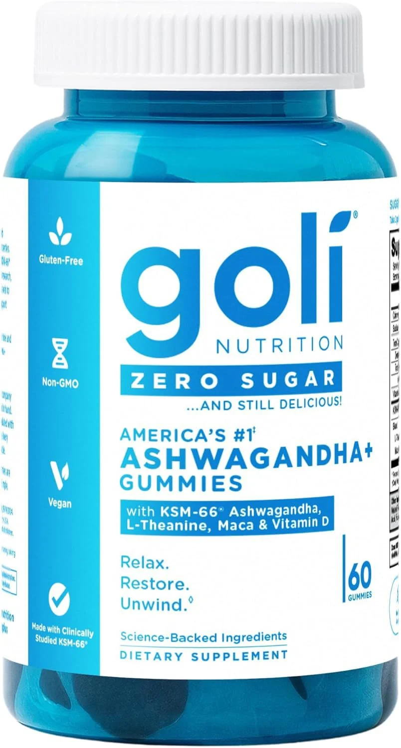 Ashwagandha Gummies with Vitamin D KSM-66 for Stress Relief and Relaxation 60 Count 31 goli ashwagandha vitamin d ksm66 gummies goo s7c3cfh6 desc 26