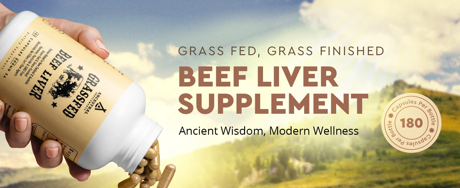 Grass Fed Beef Liver Capsules - 180 Count 500mg - Pasture Raised Non-GMO Dietary Supplement 15 grass fed beef liver capsules goo rfuq55tt desc 9