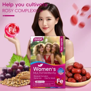 Heme Iron & Multivitamin Softgels 30 Count for Women's Blood Support & Energy