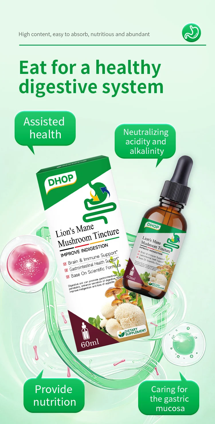 Hericium Erinaceus Mushroom Drops 60ml Dietary Supplement for Digestive & Brain Support 6 hericium ernaceus mushroom drops digestive brain support goo we57a3f9 desc 2