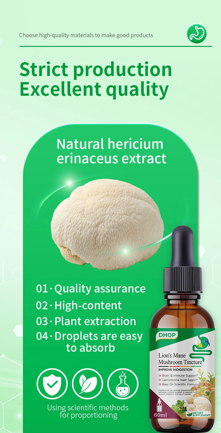 Hericium Erinaceus Mushroom Drops 60ml Dietary Supplement for Digestive & Brain Support 7 hericium ernaceus mushroom drops digestive brain support goo we57a3f9 desc 3