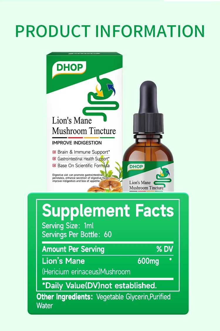 Hericium Erinaceus Mushroom Drops 60ml Dietary Supplement for Digestive & Brain Support 9 hericium ernaceus mushroom drops digestive brain support goo we57a3f9 desc 5