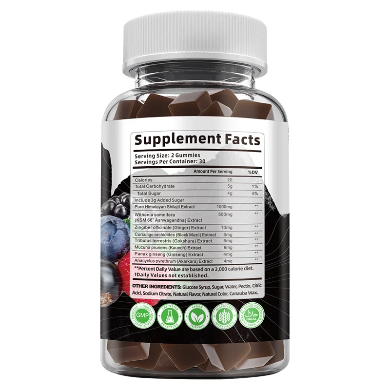 Himalayan Shilajit Gummies with Ashwagandha, Ginseng & Ginger for Metabolism & Brain Health 1 Himalayan Shilajit Gummies with Ashwagandha, Ginseng & Ginger for Metabolism & Brain Health