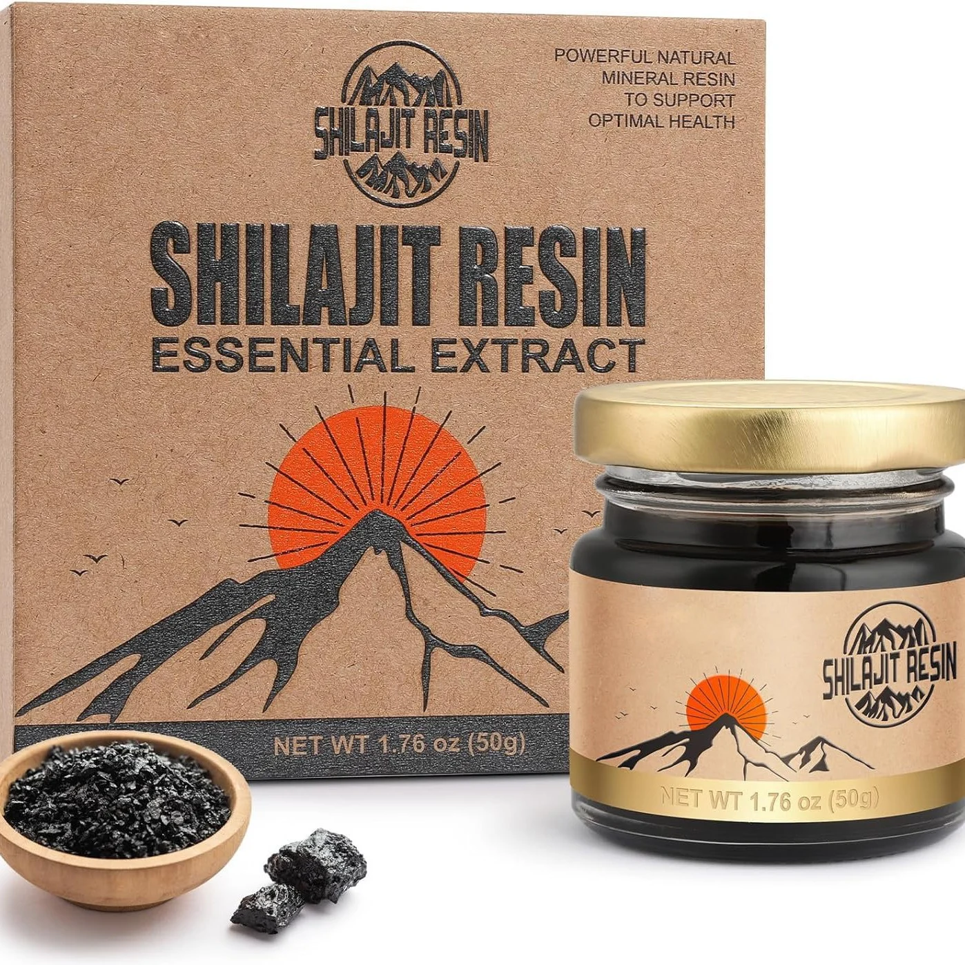 Himalayan Shilajit Resin Pure Organic Trace Minerals for Vitality and Immune Support
