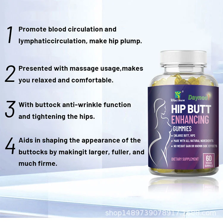 Hip Butt Enhancing Gummies for Women - Natural Butt Lift and Plumping Supplement - 60 Vegan Gummies 11 hip butt enhancing gummies butt lift supplement goo dwt4zhry desc 7