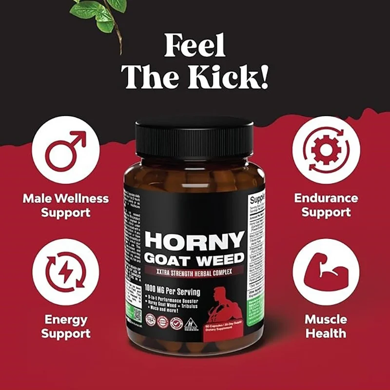 Horny Goat Weed Extra Strength Herbal Complex for Male Wellness