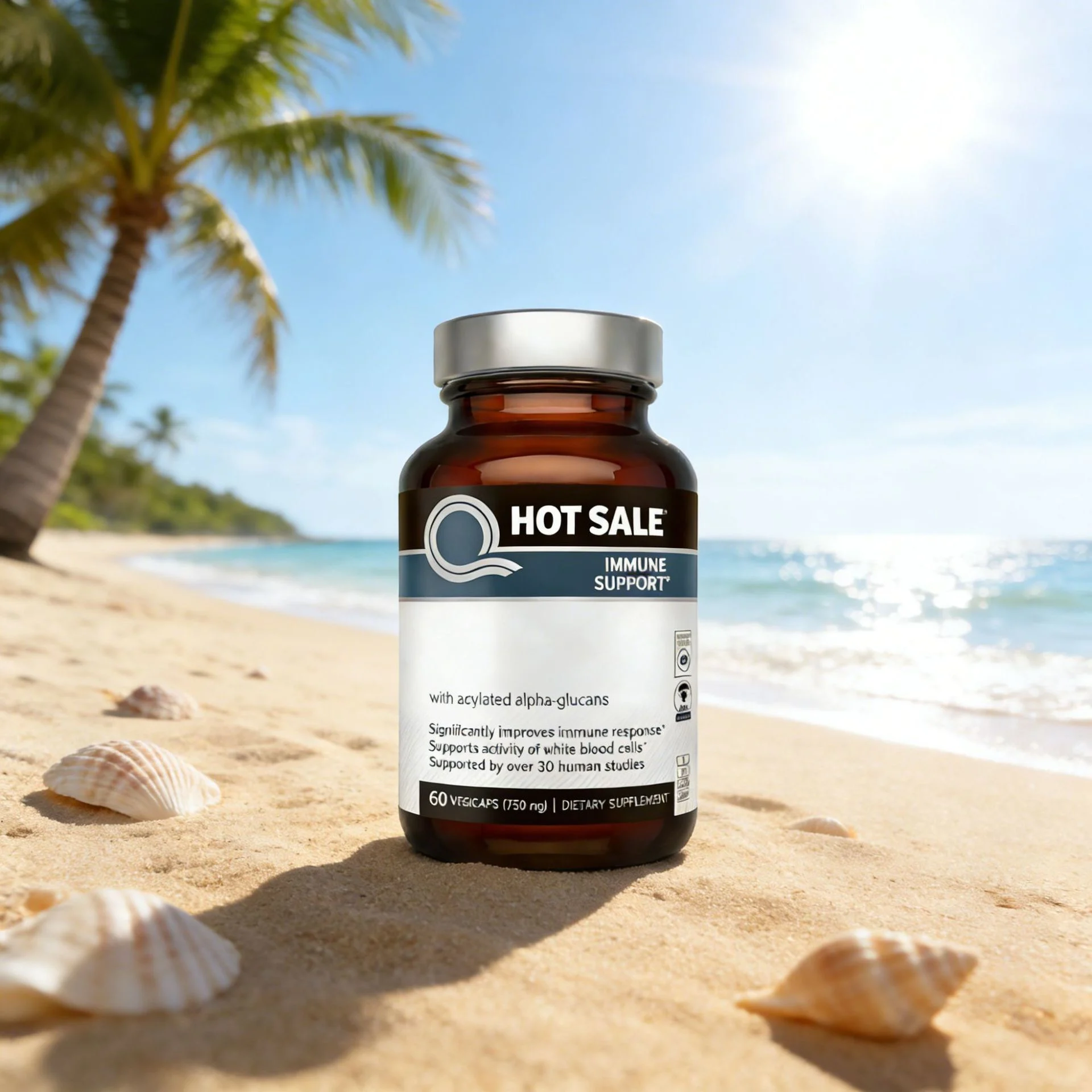 Immune Support Liver Capsules with Acylated Alpha-Glucans - 60 Vegicaps