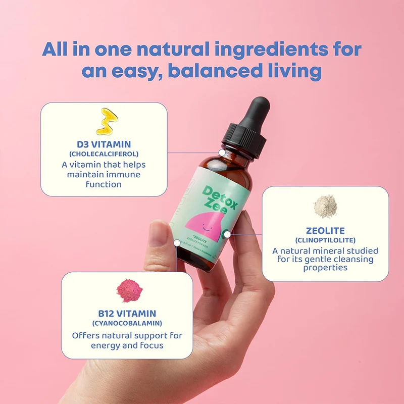 Zeolite Drops for Kids with Vitamin B12 & D3 | Natural Detox & Immune Support Liquid Supplement 10 kids zeolite detox drops berry 30ml goo 77g57g93 4