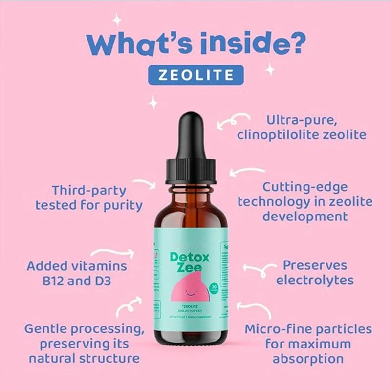 Kids Zeolite Detox Drops with Berry Flavor for Immune Support and Gentle Cleanse, 30ml