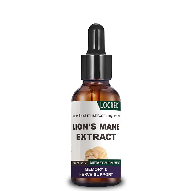 LOCRED Lion's Mane Mushroom Extract Drops for Memory & Nerve Support 60ml