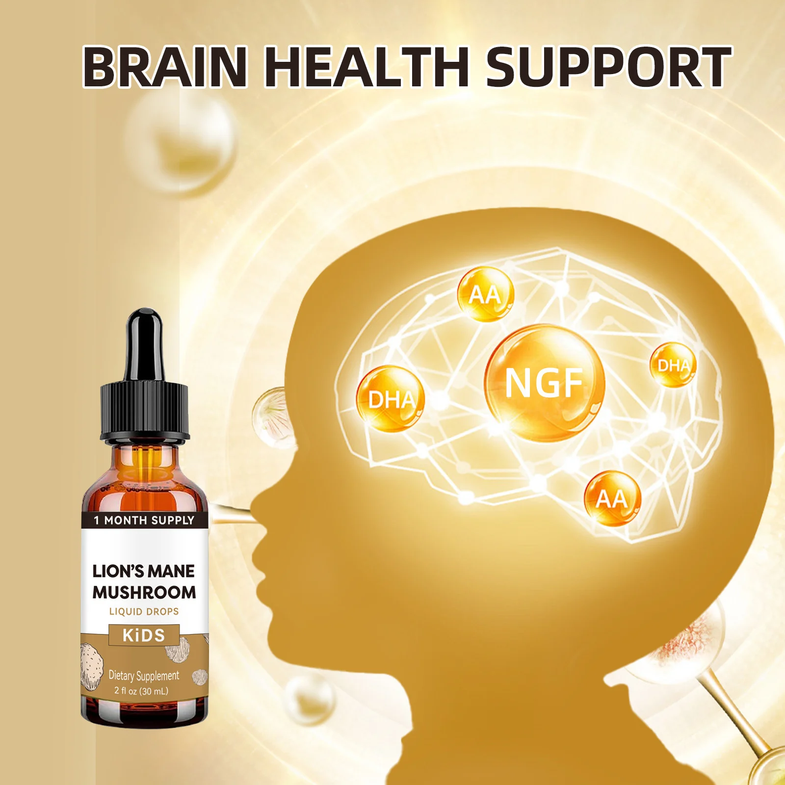 Lion's Mane Mushroom Liquid Drops Herbal Dietary Supplement 6 lions mane mushroom liquid drops herbal dietary supplement goo dm8y5bwv desc 1