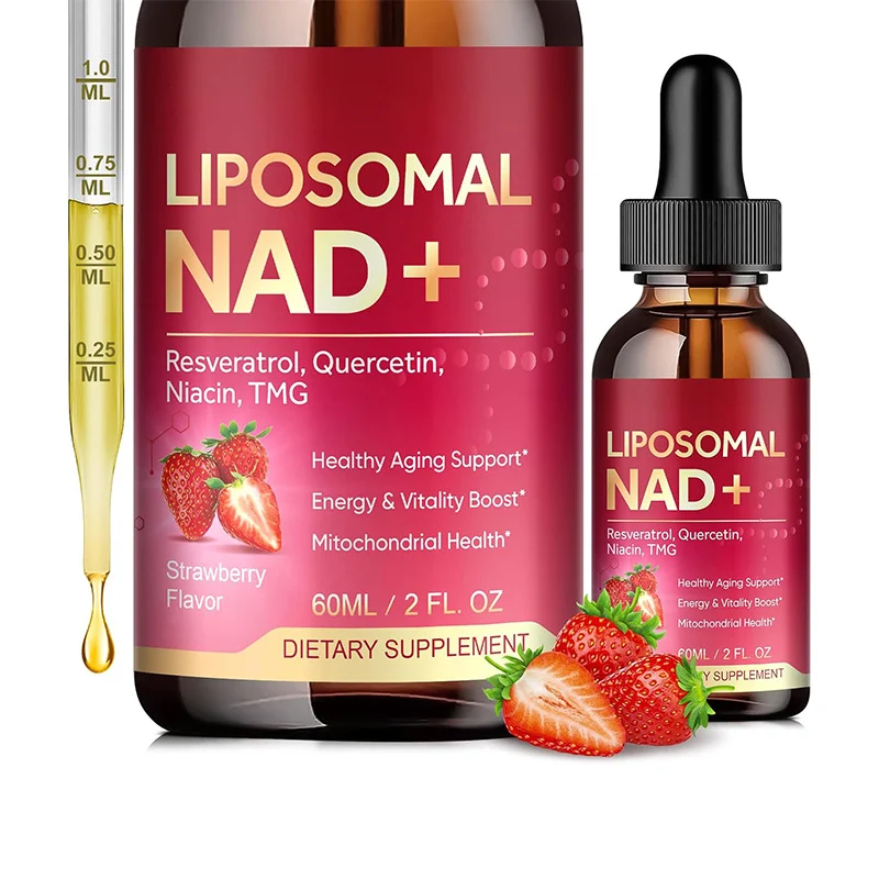 Liposomal NAD+ Supplement 1200mg for Anti-Aging & Cellular Energy - 6-in-1 Liquid Formula with Resveratrol, Quercetin, and TMG - 60ml Strawberry Flavor 5 Liposomal Nad Plus Liquid Supplement 1200mg Goo 8k3jd4yk 5