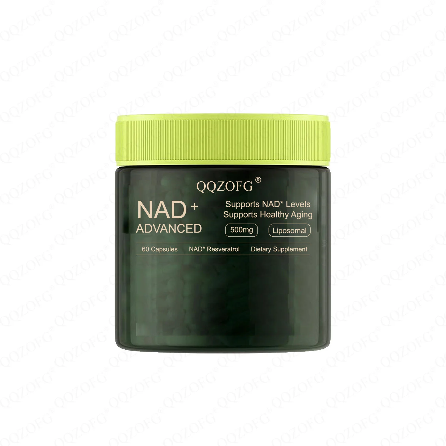 NAD Supplement 500mg Liposomal NAD+ with Resveratrol for Cellular Energy & Anti-Aging - 60 Capsules
