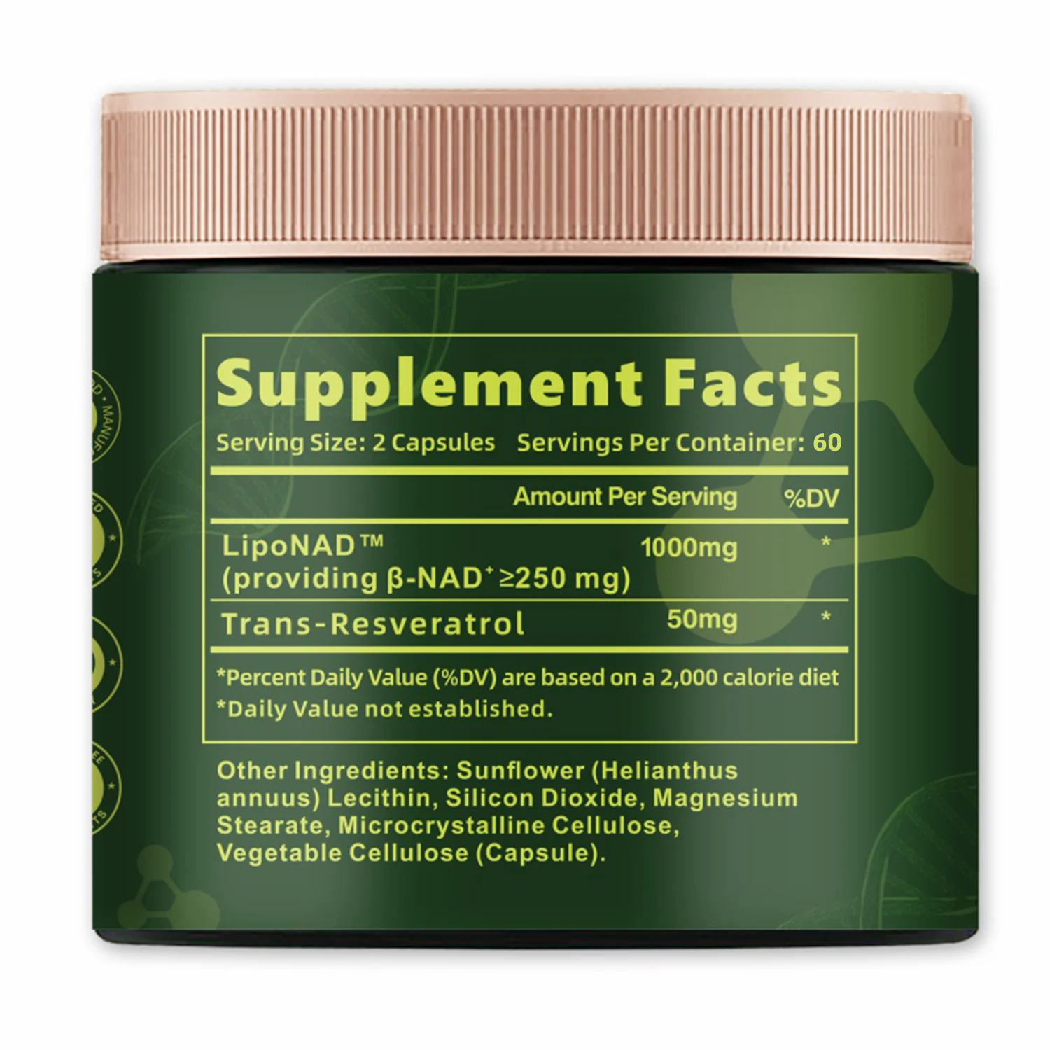 NAD+ Resveratrol Capsules Liposomal Supplement for Anti-Aging and Cellular Health - 1000mg (120 Count) 17 liposomal nad resveratrol capsules supplement goo ez6hruxe desc 12