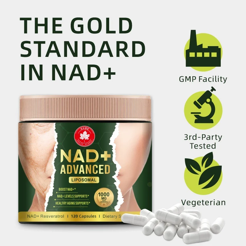 NAD+ Resveratrol Capsules Liposomal Supplement for Anti-Aging and Cellular Health - 1000mg (120 Count) 12 liposomal nad resveratrol capsules supplement goo ez6hruxe desc 7